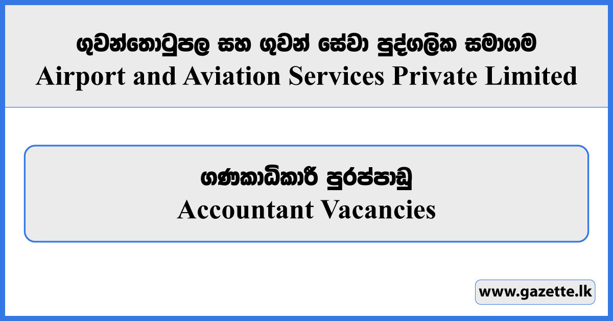 Accountant - Airport and Aviation Services Private Limited Vacancies 2024