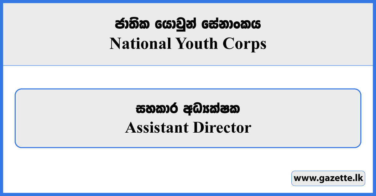 Assistant Director - National Youth Corps Vacancies 2025