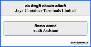 Audit Assistant - Jaya Container Terminal Limited Vacancies 2024