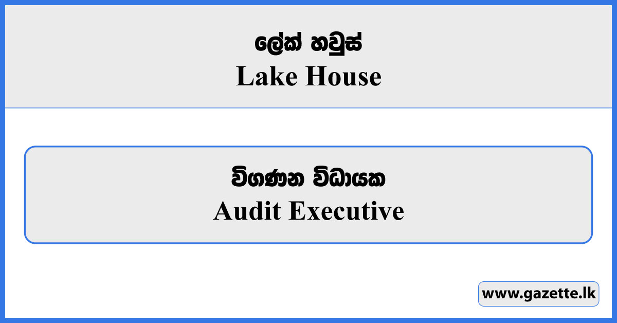Audit Executive - Lake House Vacancies 2024