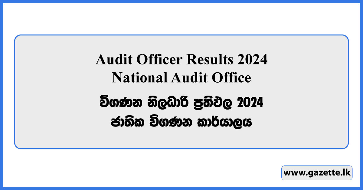 Audit Officer Results 2024 - National Audit Office