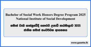 Bachelor of Social Work Honors Degree Program 2025 - National Institute of Social Development