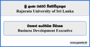 Business Development Executive - Rajarata University Vacancies 2024