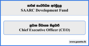 Chief Executive Officer - SAARC Development Fund Vacancies 2024