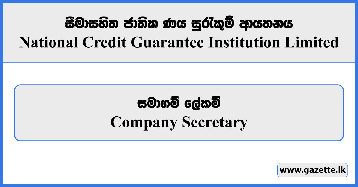 Company Secretary - National Credit Guarantee Institution Limited Vacancies 2024