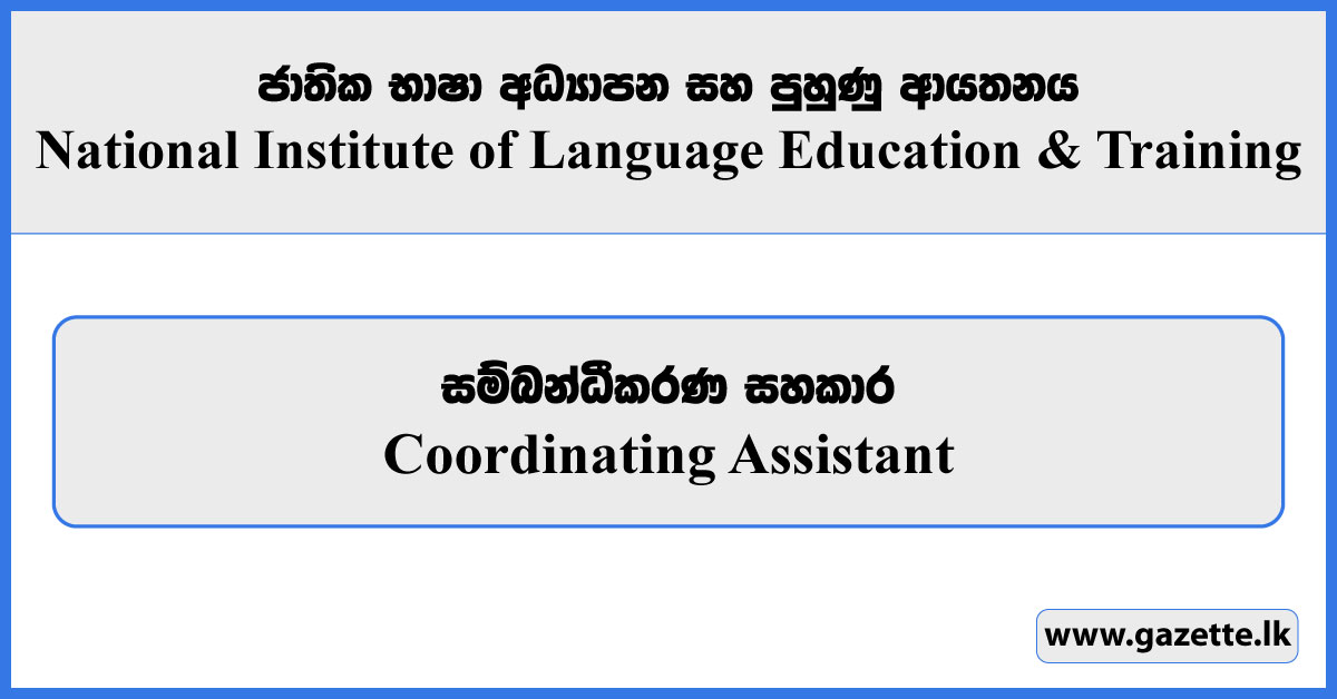 Coordinating Assistant - National Institute of Language Education & Training Vacancies 2024