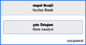 Data Analyst - Seylan Bank Vacancies 2024