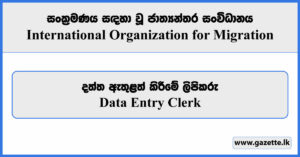 Data Entry Clerk - International Organization for Migration Vacancies 2024