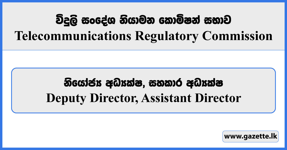 Deputy Director, Assistant Director - Telecommunications Regulatory Commission Vacancies 2024