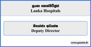 Deputy Director - Lanka Hospitals Vacancies 2024