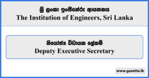 Deputy Executive Secretary - The Institution of Engineers, Sri Lanka Vacancies 2024