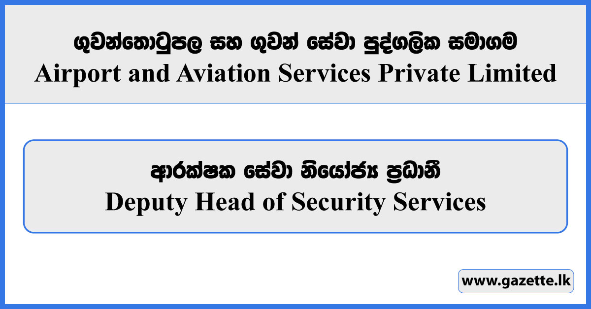 Deputy Head of Security Services - Airport and Aviation Services Private Limited Vacancies 2024