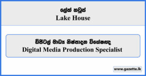Digital Media Production Specialist - Lake House Vacancies 2024