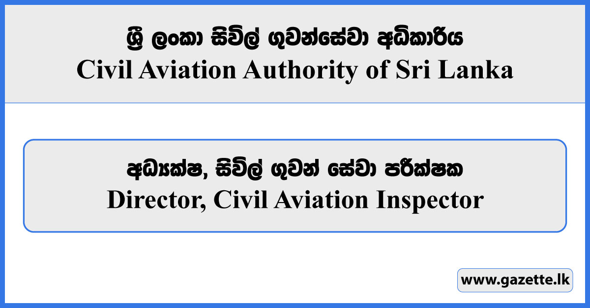 Director, Civil Aviation Inspector - Civil Aviation Authority Vacancies 2024