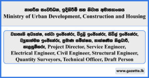 Director, Engineer, Quantity Surveyor, Technical Officer, Draft Person - Ministry of Urban Development, Construction and Housing Vacancies 2025