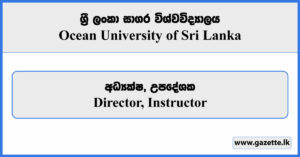 Director, Instructor - Ocean University of Sri Lanka Vacancies 2024