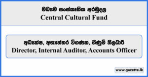 Director, Internal Auditor, Accounts Officer - Central Cultural Fund Vacancies 2024