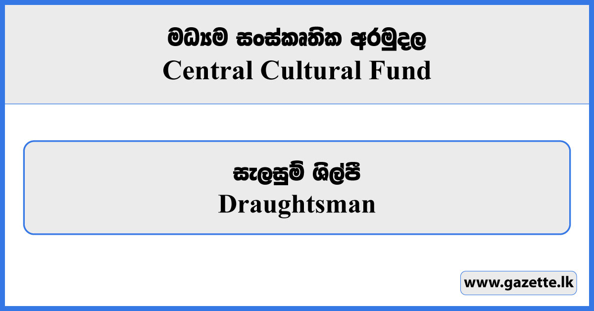 Draughtsman - Central Cultural Fund Vacancies 2024