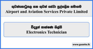Electronics Technician - Airport and Aviation Services Private Limited Vacancies 2024