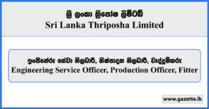 Engineering Service Officer, Production Officer, Fitter - Sri Lanka Thriposha Limited Vacancies 2025