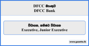 Executive, Junior Executive - DFCC Bank Vacancies 2025