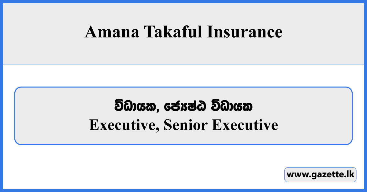 Executive, Senior Executive - Amana Takaful Insurance Vacancies 2024