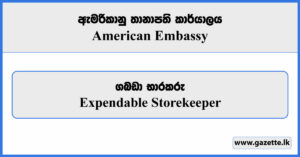 Expendable Storekeeper - American Embassy Vacancies 2024