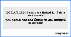 GCE A/L 2024 Exams are Halted for 3 days - New Time Table Update