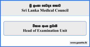 Head of Examination Unit - Sri Lanka Medical Council Vacancies 2024