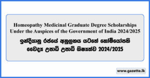 Homeopathy Medicinal Graduate Degree Scholarships Under the Auspices of the Government of India 2024/2025