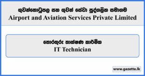 IT Technician - Airport & Aviation Services Private Limited Vacancies 2025