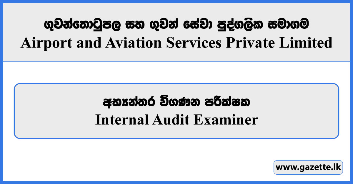 Internal Audit Examiner - Airport & Aviation Services Private Limited Vacancies 2025