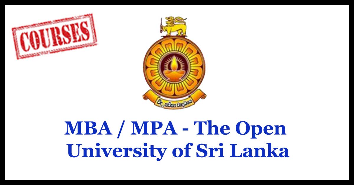 MBA / MPA The Open University of Sri Lanka Gazette.lk