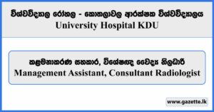 Management Assistant, Consultant Radiologist - University Hospital KDU Vacancies 2024