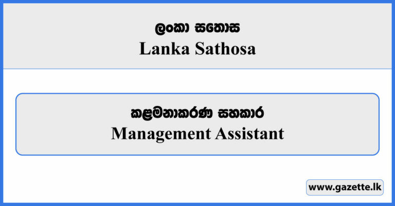 Management Assistant (Procurement) - Lanka Sathosa Vacancies 2024 ...