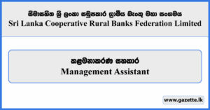 Management Assistant - Sri Lanka Cooperative Rural Banks Federation Limited Vacancies 2024