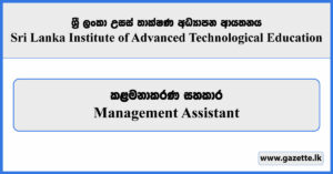 Management Assistant - Sri Lanka Institute of Advanced Technological Education (SLIATE) Vacancies 2024
