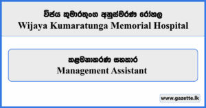 Management Assistant - Wijaya Kumaratunga Memorial Hospital Vacancies 2024