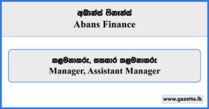 Manager, Assistant Manager - Abans Finance Vacancies 2024