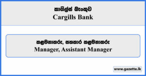 Manager, Assistant Manager - Cargills Bank Vacancies 2024