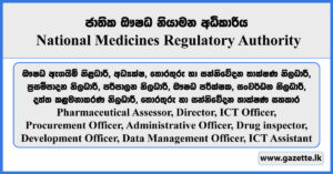 Pharmaceutical Assessor, Director, ICT Officer, Procurement Officer, Administrative Officer, Development Officer - National Medicines Regulatory Authority Vacancies 2025