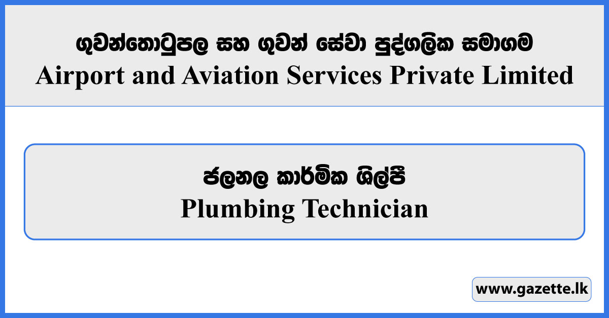 Plumbing Technician - Airport and Aviation Services Private Limited Vacancies 2024