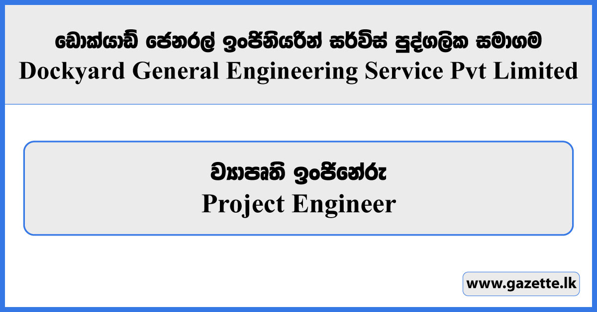 Project Engineer - Dockyard General Engineering Service Private Limited Vacancies 2024