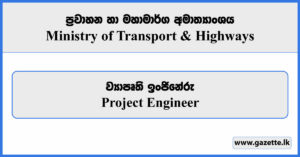 Project Engineer - Ministry of Transport & Highways Vacancies 2024