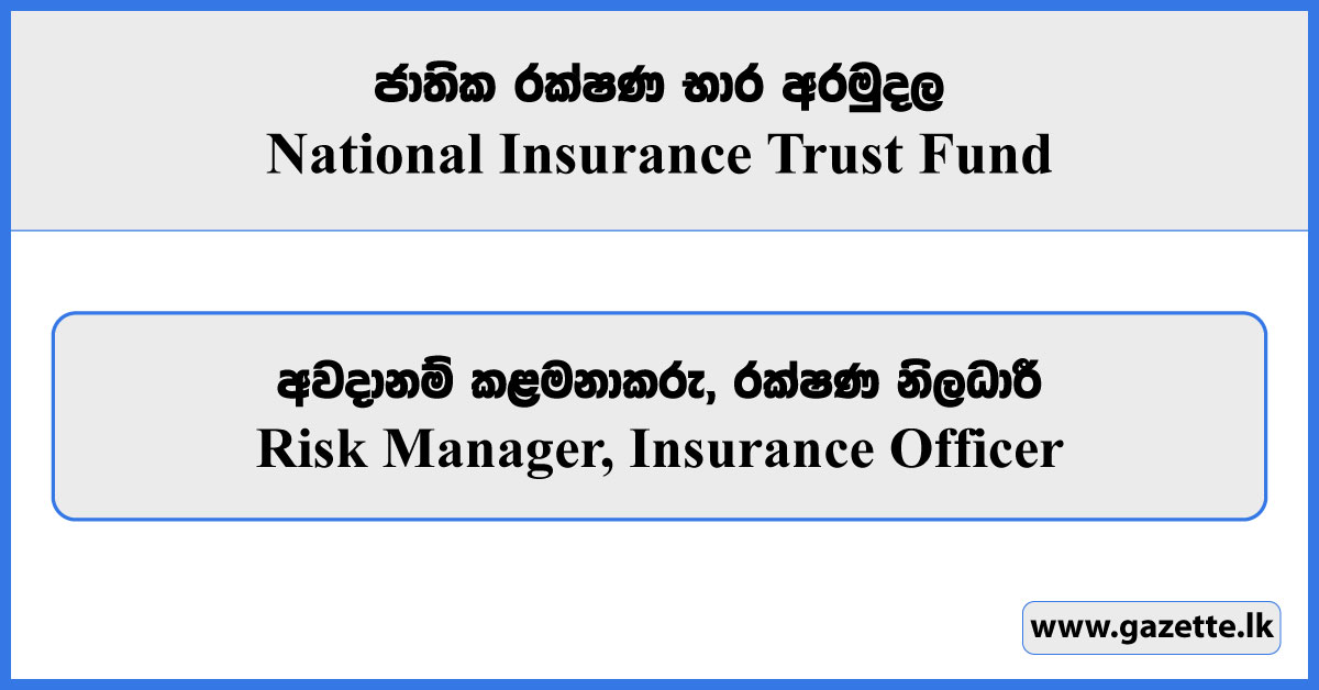 Risk Manager, Insurance Officer - National Insurance Trust Fund Vacancies 2025