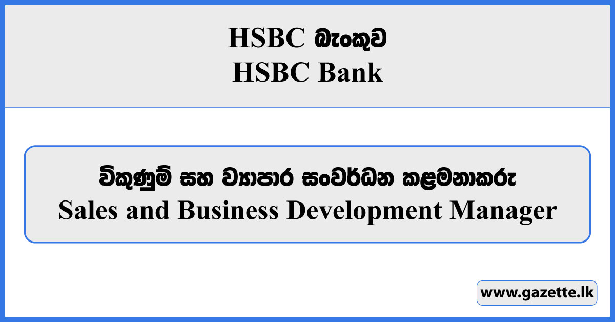 Sales and Business Development Manager - HSBC Bank Vacancies 2024