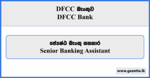 Senior Banking Assistant - DFCC Bank Vacancies 2024