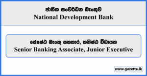 Senior Banking Associate, Junior Executive - National Development Bank Vacancies 2025