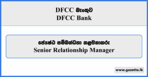 Senior Relationship Manager - DFCC Bank Vacancies 2025