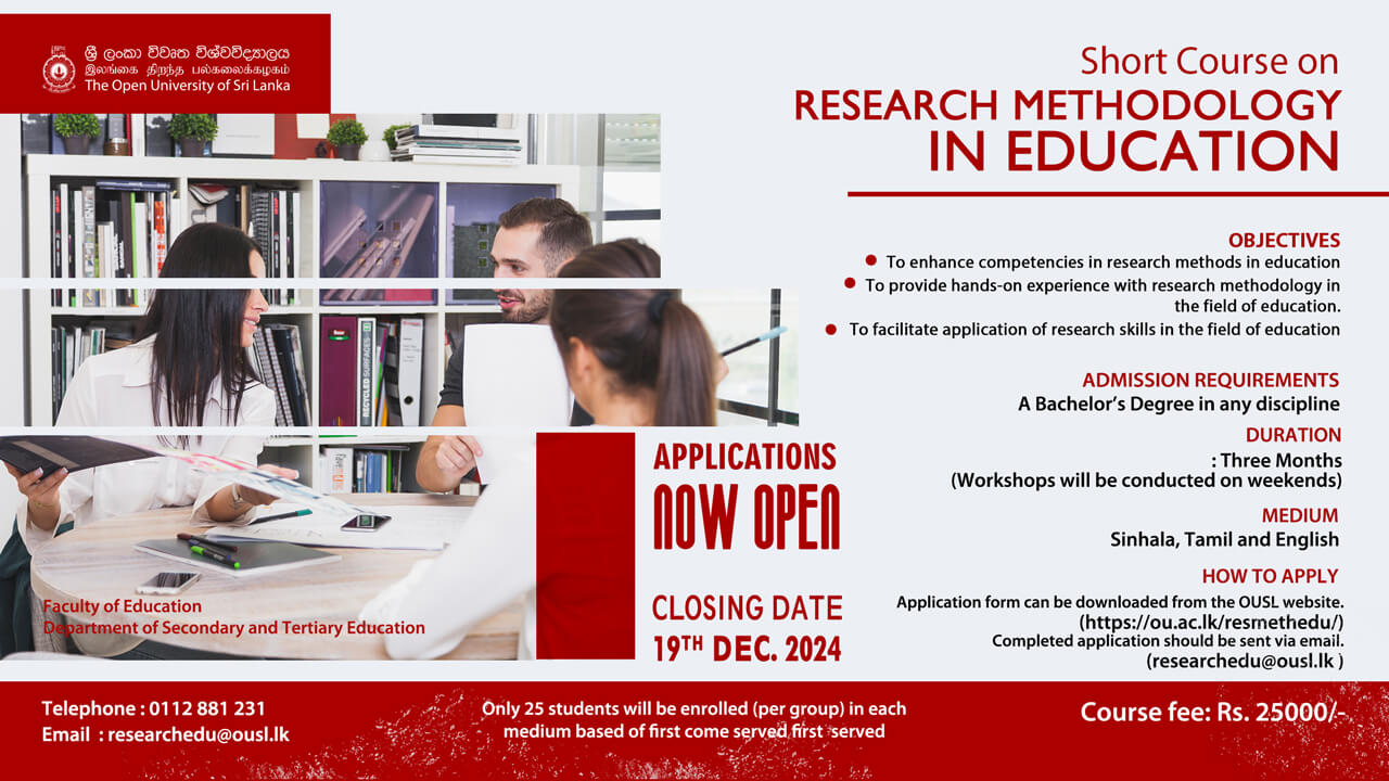 Short Course on Research Methodology in Education 2025 - Open University